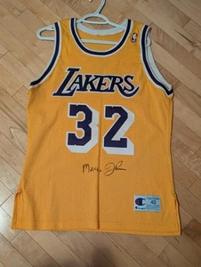 Magic Johnson Los Angeles Lakers Champion Authentic Jersey Auto 40 - Picture 1 of 2