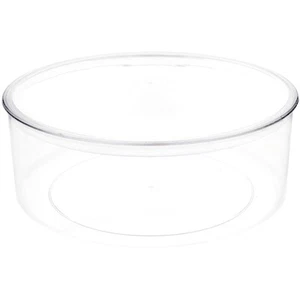 Pioneer Plastics 240C Clear Large Round Plastic Container, 8" W x 3" H - Picture 1 of 4