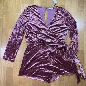 Vestido corto de terciopelo aplastado para mujer manga larga talla L espalda abierta NYE NYFW - Imagen 1 de 13