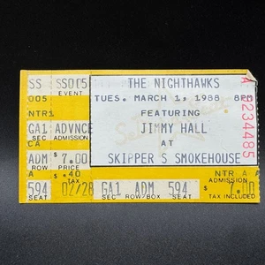 1988 JIMMY HALL KONZERT TICKET STUB, SKIPPER'S SMOKEHOUSE - Bild 1 von 2