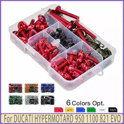 177PCS For DUCATI HYPERMOTARD 950 1100 821 EVO Fairing Bolts Kit Bodywork Screws - Image 1 of 4