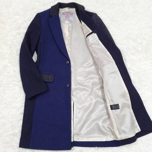 BEAUTY&YOUTH Harris Tweed Crazy Pattern Coat Navy M - Picture 1 of 10