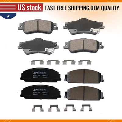 Pastilla de freno delantera y trasera cerámica + kit de herrajes para Pontiac G8 Base GT 2008 2009 Foto 1 de 3