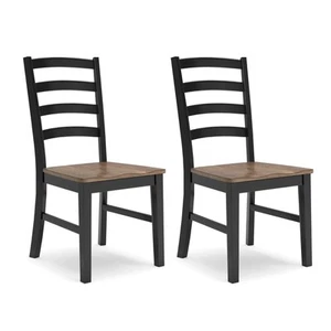 Wildenauer Rustic Armless Dining Chair, Set of 2, Black & Light Brown - Picture 1 of 4