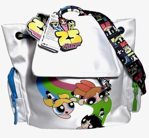 PowerPuff Mädchen weißer Rucksack Neon Grafik Cartoon Network von Sprandi neu mit Etikett LESEN - Bild 1 von 24