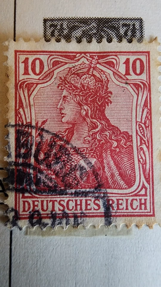 RARO SELLO ALEMÁN IMPERIO ALEMÁN 10PF ROJO OGNH Foto 1 de 1