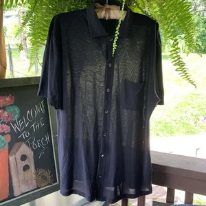 BOSS HUGO BOSS Golf Black Button-Up Collared Silk Cotton Shirt Top - Picture 1 of 10