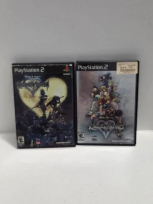 Kingdom Hearts I & II PS2 Lot KH1 CIB, KH2 No Manual Black Lable Disney - Image 1 of 4
