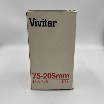 Vivitar 75-205mm f3.5-4.5 MC Manual Focus Lens for Minolta Mount NOS NIB Japan - Image 1 of 4
