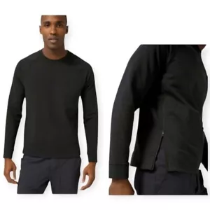 Lululemon Men's 2021 City Sweat Crew Sweater in Black Side Zipper Small - Picture 1 of 16
