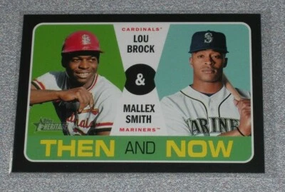 2020 Topps Heritage 1971 Then and Now Lou Brock Mallex Smith Card #TN-11      - Image 1 of 2