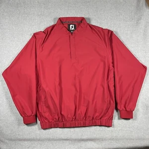 FootJoy Pullover Herren rot XL 1/4 Zip Pullover Polyester bestickt Golfjacke - Bild 1 von 11