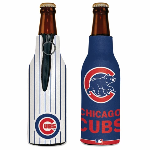 CHICAGO CUBS BOTTLE COOLER KOOZIE 2 SIDED MLB OFFICIALLY LICENSED NEW! Cover