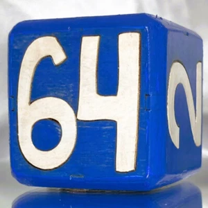 64 BLUE/White - Backgammon Doubling Cube - 36mm - Picture 1 of 9