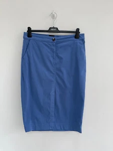 John Lewis Pencil Skirt Straight Blue Chino Cotton UK 12 - Picture 1 of 7