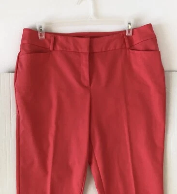 Pantalones de vestir TANJAY para mujer Petites coral pierna recta talla 16 bolsillos pequeños Foto 1 de 4