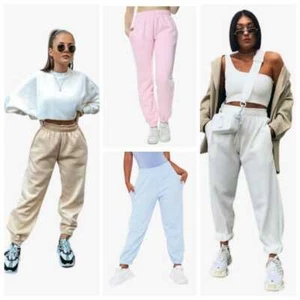 Womens Oversized Joggers Sweatpants Ladies Bottoms Jogging Gym Pants Lounge Wear - Picture 1 of 5