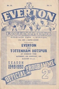 EVERTON v TOTTENHAM 1949/50 FA CUP 5TH ROUND - Picture 1 of 1
