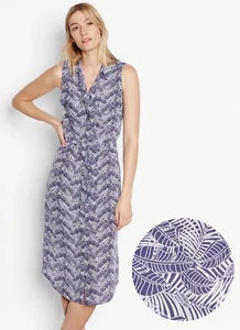 EQUIPMENT Tegan ärmelloses Seidenhemd Kleid in ultramarin Dschungel Farbton Small S - Bild 1 von 5