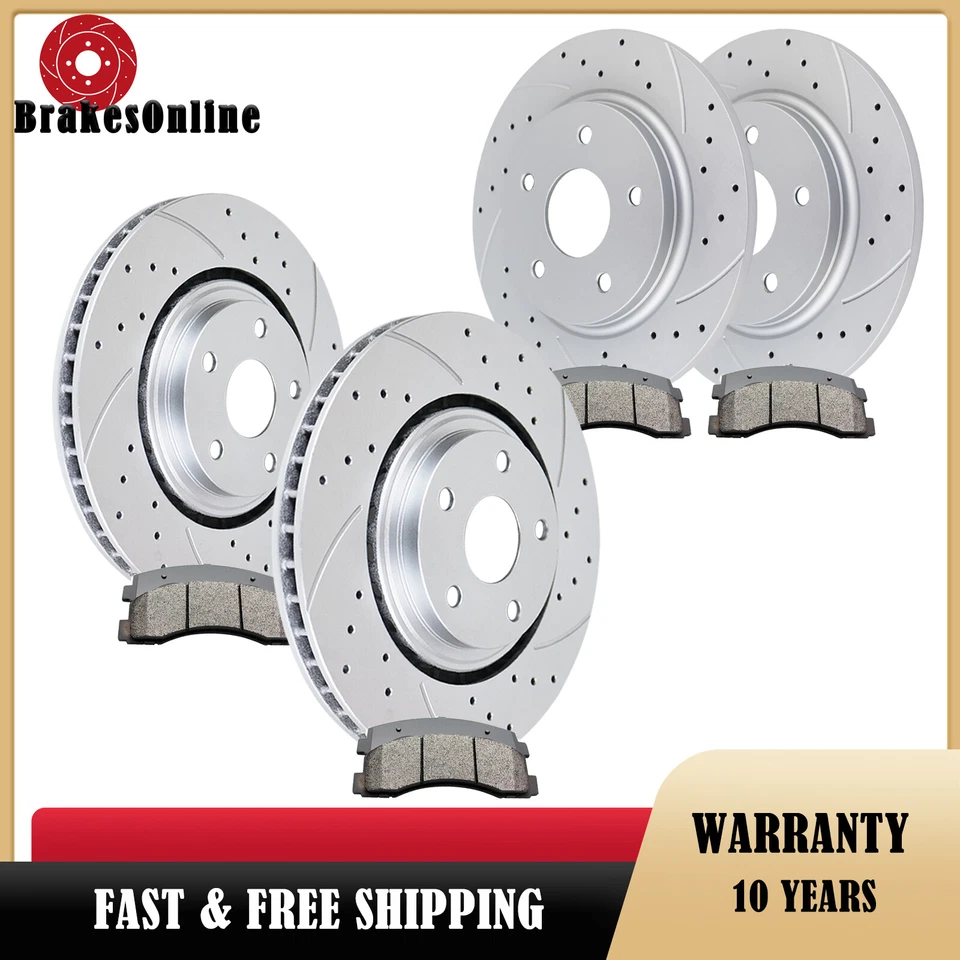 Juego de pastillas de rotores de freno delanteros 305 mm aptos para Chrysler Town & Country 302 mm Foto 1 de 4