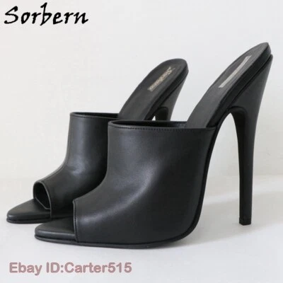 16-18cm  Point Toe Slippers Women Mens Stilettos High Heels Open Mules Pump HOT - Photo 1/4