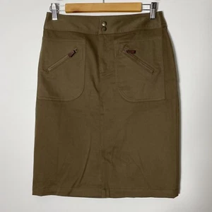 Lauren Ralph Lauren Green Front Slit Pencil Skirt Size 4 Dark Academia Preppy - Picture 1 of 10