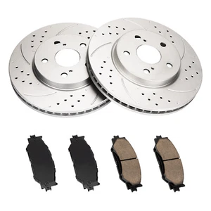 Fit For 2006-2015 Lexus IS250 AWD/RWD Front Drilled Brake Rotors Brake Pads - Picture 1 of 11