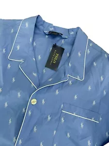 Polo Ralph Lauren Herren All Over Polo Player Pyjama Shirt, Strandblau, Gr. 4XL - Bild 1 von 8