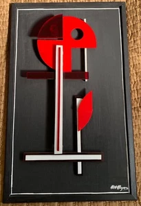 Vintage Abstrakt Geometrisch Plexiglas Skulptur Wandbehang Mid Century Modern - Bild 1 von 9