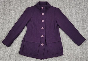 Vintage LL Bean Jacket Womans Small Wool Purple Boiled Classic Sophisticated - Picture 1 of 24
