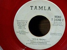  Eddie Kendricks RED Vinyl PROMO 45  Funk Disco 45 - - He's A Friend - Tamla - 
