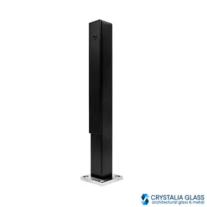 Glasgeländerpfosten mattschwarz Edelstahl - 15-3/4" Höhe - Bild 1 von 6
