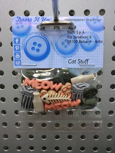 PACCHETTI DECORAZIONI DECORAZIONE MEOW LATTE IMPRONTE LISCHE PESCE SCRAPBOOKING - Picture 1 of 1