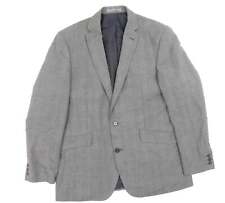 Scott & Taylor Mens Grey Plaid Polyester Jacket Blazer Size 42
