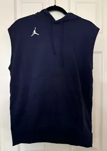 Jordan Mens Medium Dri-FIT Navy Blue Sleeveless Hoodie Training Top DQ7946-401 - Picture 1 of 3