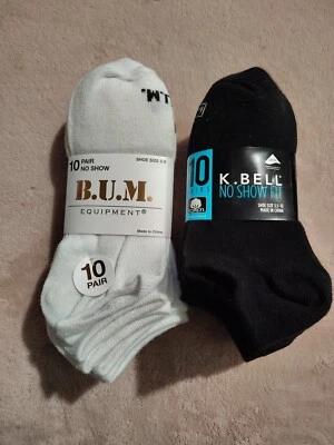 K BELL NO SHOW FIT 10 PARES/PAQUETE CALCETINES MUJER ZAPATO TALLA 5.5-10 +10 BONUS BUM  Foto 1 de 2