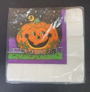 De colección Halloween C A Reed Servilletas la Gran Calabaza Parche Cielo Nocturno Bruja - Imagen 1 de 5