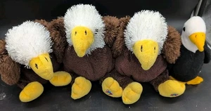 3 Webkinz 8" Plush American Bald Eagle HM214 RARE RETIRED - NO CODE + Bonus Eagl - Picture 1 of 4