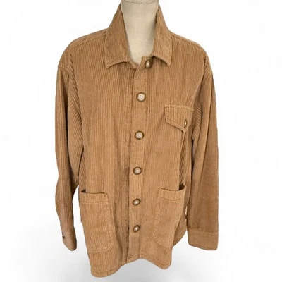 American Eagle (AE) большой пуговицах желтовато-коричневый вельвет ребристый куртка - Изображение 1 из 4