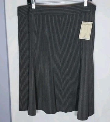 Falda Lápiz Covington 18 Gris con Rayas Púrpura Blanco Forrada Oficina Clásica  Foto 1 de 4