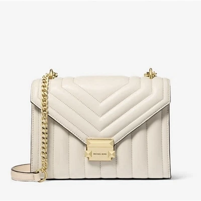 ✨ Michael Kors Whitney Bolso de Mano de Hombro Mediano Cartera/Crema Claro Nuevo Foto 1 de 4