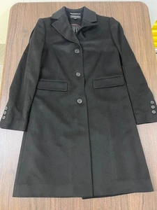 Katherine Kelly Women’s 100% Wool Tailored Long Black Overcoat - Sz. 6 - NWOT - Picture 1 of 8