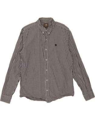 TIMBERLAND Mens Slim Fit Shirt Medium Navy Blue Gingham Cotton DH17 - Image 1 of 3