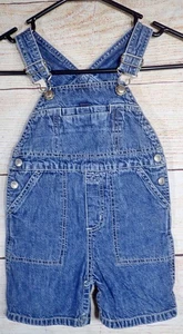 Vintage Y2K Gymboree Denim Blue Jean Overall Shortall Toddler 12-18 MOS Retro - Picture 1 of 8