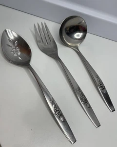 Oneida SSS Unser Rosenmuster Edelstahl 3 Stück Servierutensilien Set - Bild 1 von 6