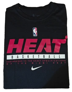 NBA The Nike Tee Adult Long Sleeve Miami Heat Black Pullover Shirt Size L - Picture 1 of 5