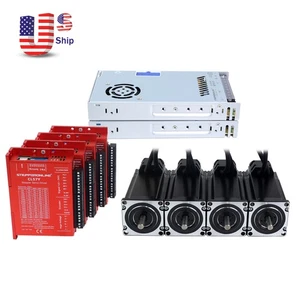 4 Achsen Nema 23 Closed Loop Schrittmotor L = 57 mm 425 Unzen Zoll & Treiber CNC-Kit - Bild 1 von 6