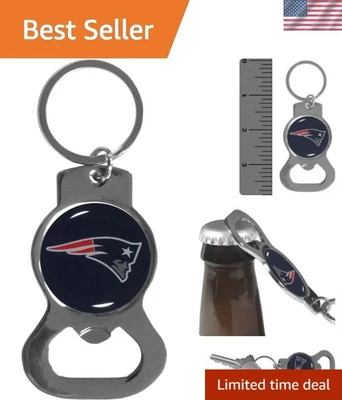 Stylish New England Patriots Key Ring with Integrated Bottle Opener - Gift Idea! - Image 1 of 4