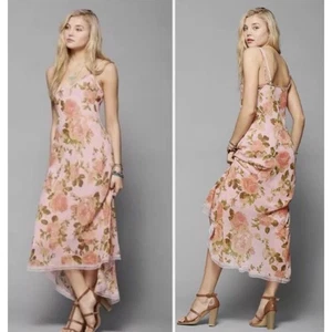 Urban Outfitters Betsey Johnson Tori Kleid Gr. Small Rosa Blumen Midi 90er - Bild 1 von 9