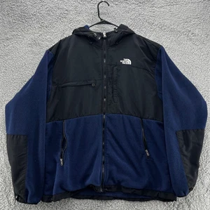 The North Face Men’s 2XL Blue Black Full Zip Fleece Hooded Jacket Windbreaker - Picture 1 of 10